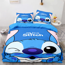 Stitch and Scrump Bedding Set Cosplay Quilt Duvet Cover Bed Sets (Online Order Only)