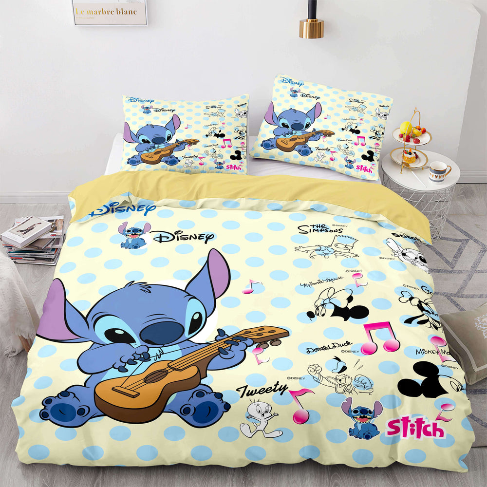 Stitch and Scrump Bedding Set Cosplay Quilt Duvet Cover Bed Sets (Online Order Only)
