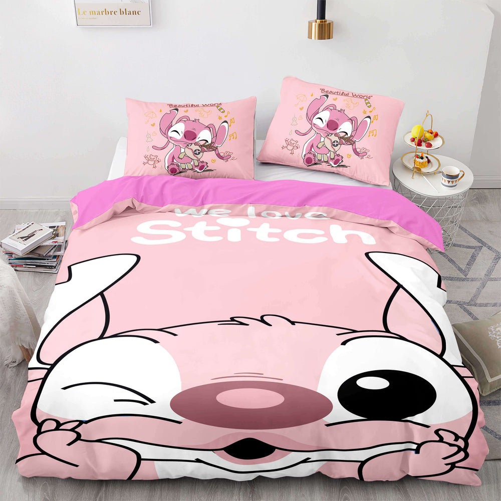 Stitch and Scrump Bedding Set Quilt Duvet Cover Bed Sets Room Decoration (Online Order Only)