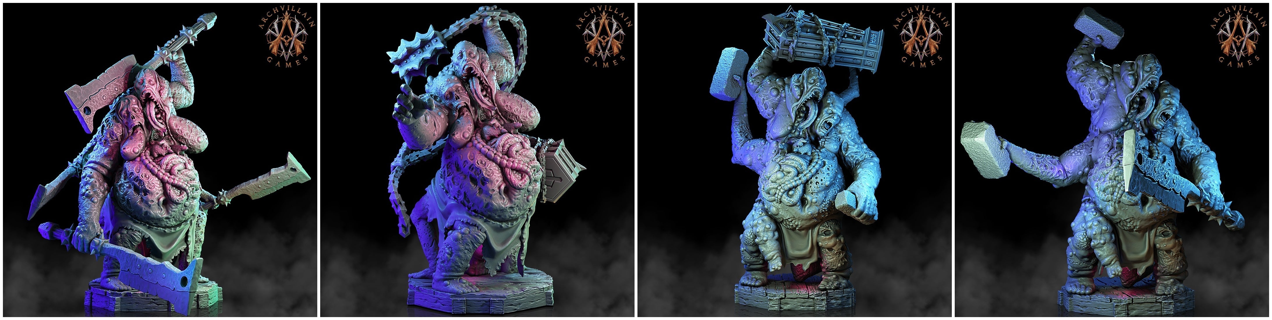 3D Printed Archvillain Games The Deathknight Order Stitched Abominations 28 32mm D&D (Online Only)