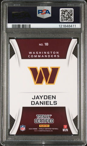 Graded 2024 Panini Totally Certified Jayden Daniels #18 Sunday Special Rookie RC Football Card PSA 10 Gem Mint (ONLINE ORDER ONLY)