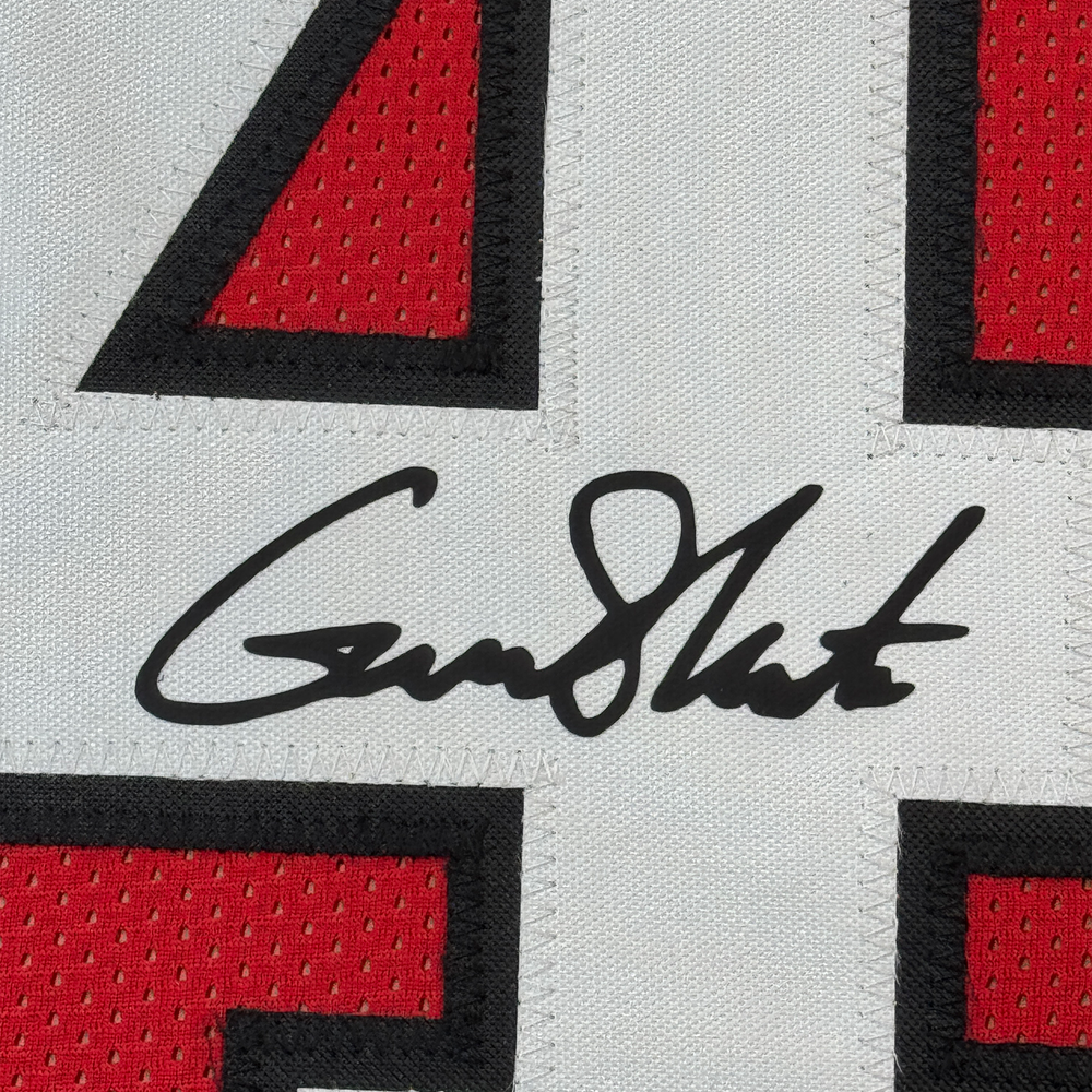 Framed Facsimile Autographed Gunner Stockton 35x39 Georgia Red Reprint Laser Auto College Football Jersey (ONLINE ORDER ONLY)