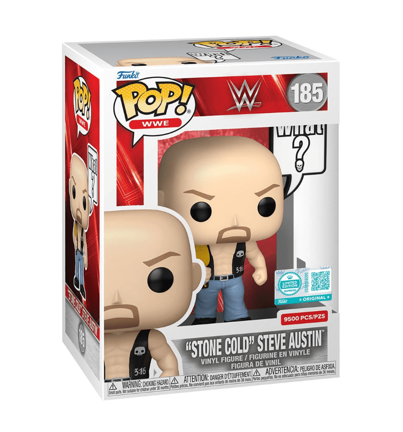 WWE Stone Cold Steve Austin (What?) Pop! Sayings Funko Pop! Vinyl Figure #185 - Entertainment Earth Exclusive w/ Funko Protector (ONLINE ORDER ONLY)