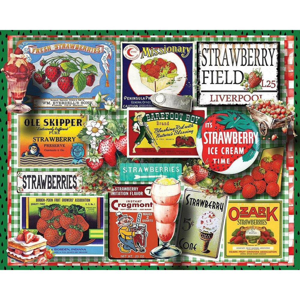 Strawberries 1000 Piece Jigsaw Puzzle White Mountain (ONLINE ORDER ONLY)