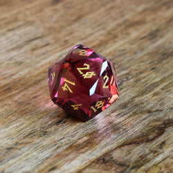 Pre-Order || Strawberry Multifaceted Glass Dice Set