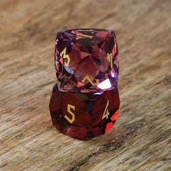 Pre-Order || Strawberry Multifaceted Glass Dice Set