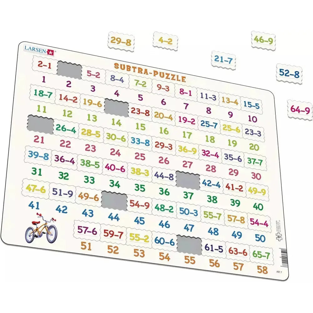 Subtraction Math 58 Piece Tray Jigsaw Puzzle Larsen