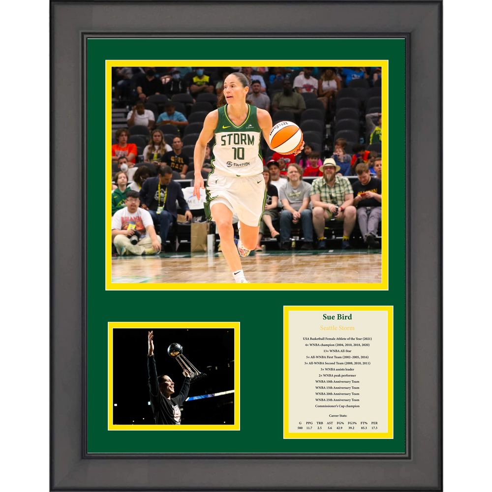 Framed Sue Bird Seattle Storm Basketball 11"x14" Three Photo Collage (ONLINE ORDER ONLY)