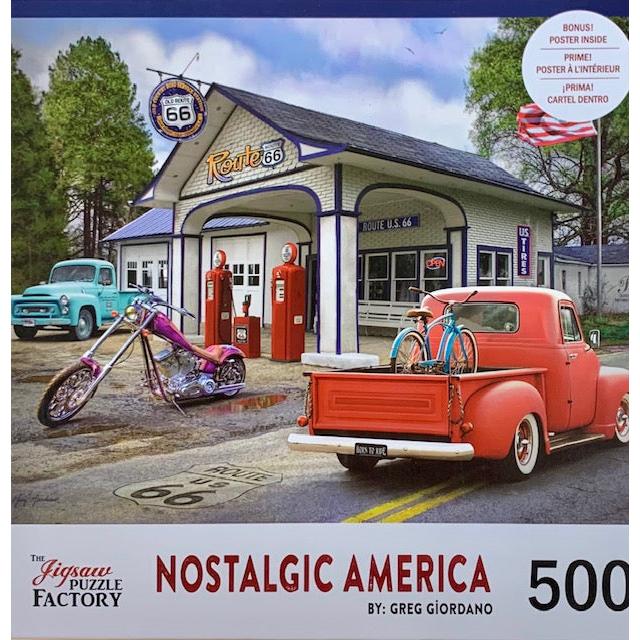 Summer Fill Up Nostalgic America 500 Piece Jigsaw Puzzle Leap Year (ONLINE ORDER ONLY)