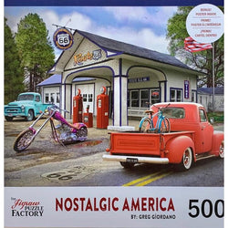 Summer Fill Up Nostalgic America 500 Piece Jigsaw Puzzle Leap Year (ONLINE ORDER ONLY)