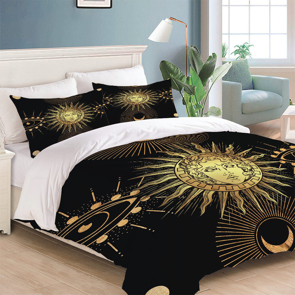 Sun Face Moon and Sun Bedding Sets Quilt Cover Without Filler (Online Order Only)