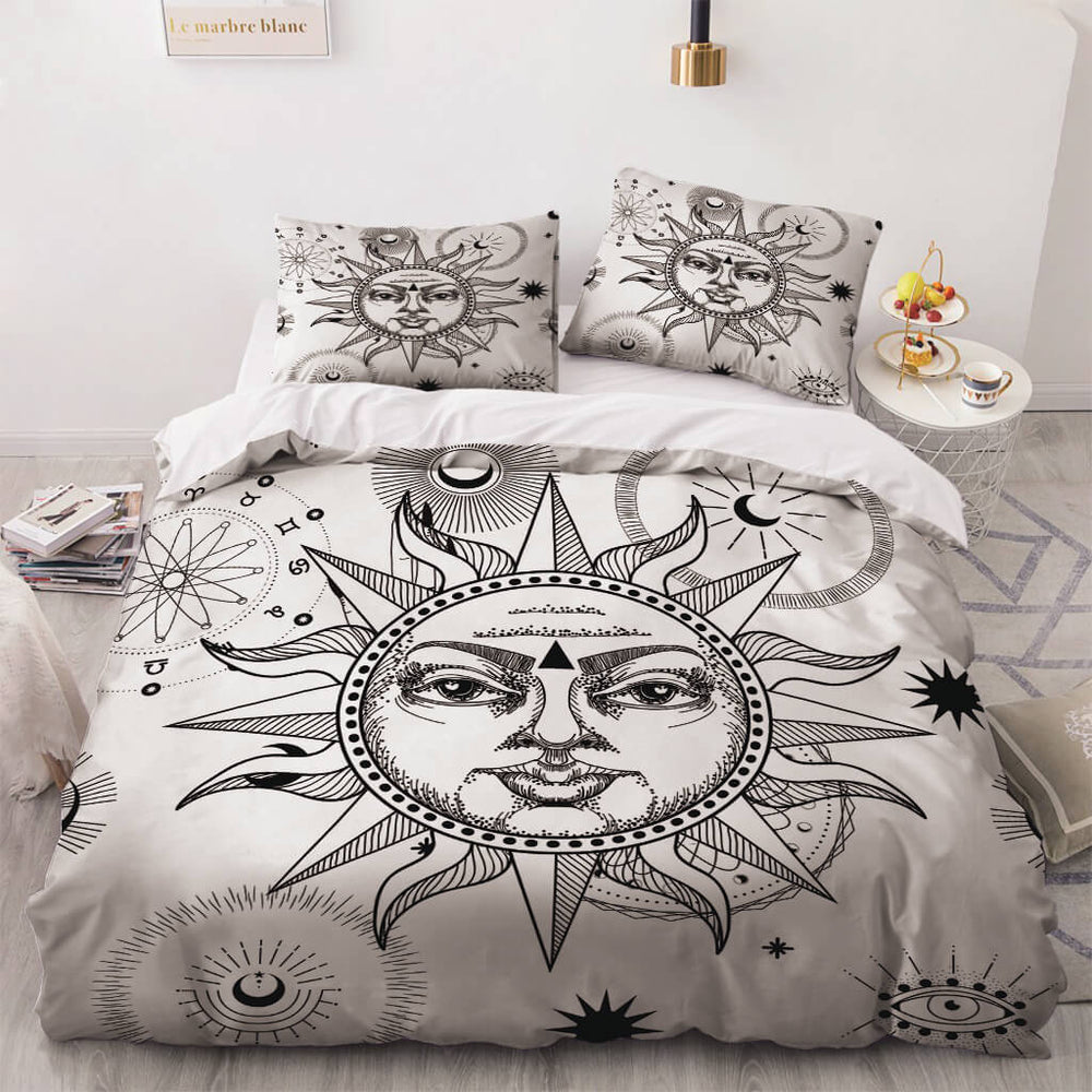 Sun Face Moon and Sun Bedding Sets Quilt Cover Without Filler (Online Order Only)