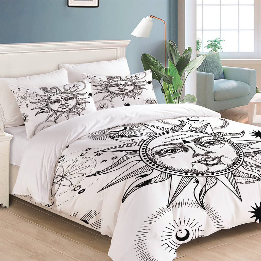 Sun Face Moon and Sun Bedding Sets Quilt Cover Without Filler (Online Order Only)