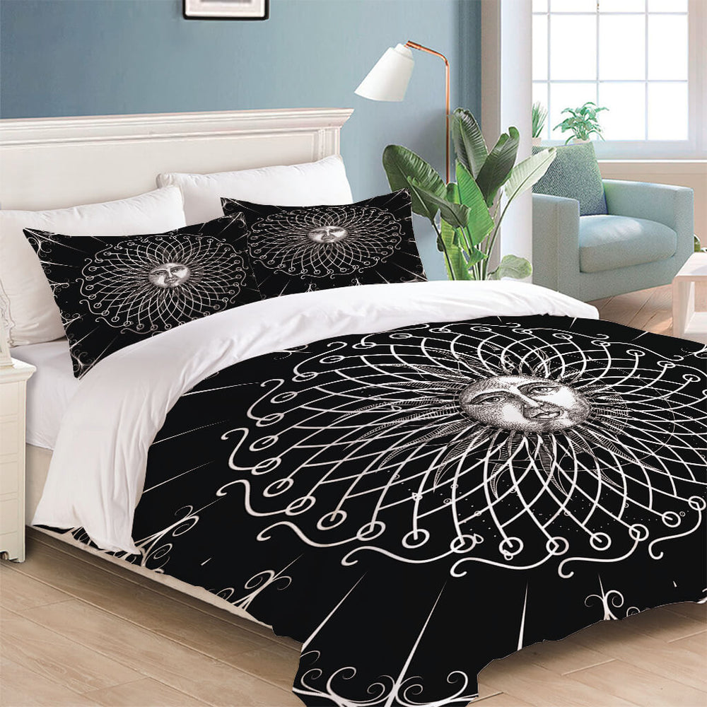 Sun Face Moon and Sun Bedding Sets Quilt Cover Without Filler (Online Order Only)