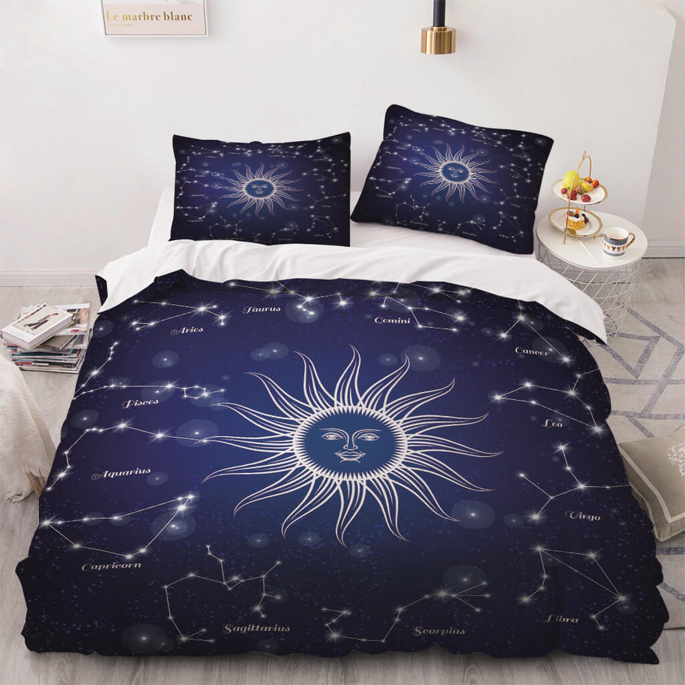 Sun Face Moon and Sun Bedding Sets Quilt Cover Without Filler (Online Order Only)