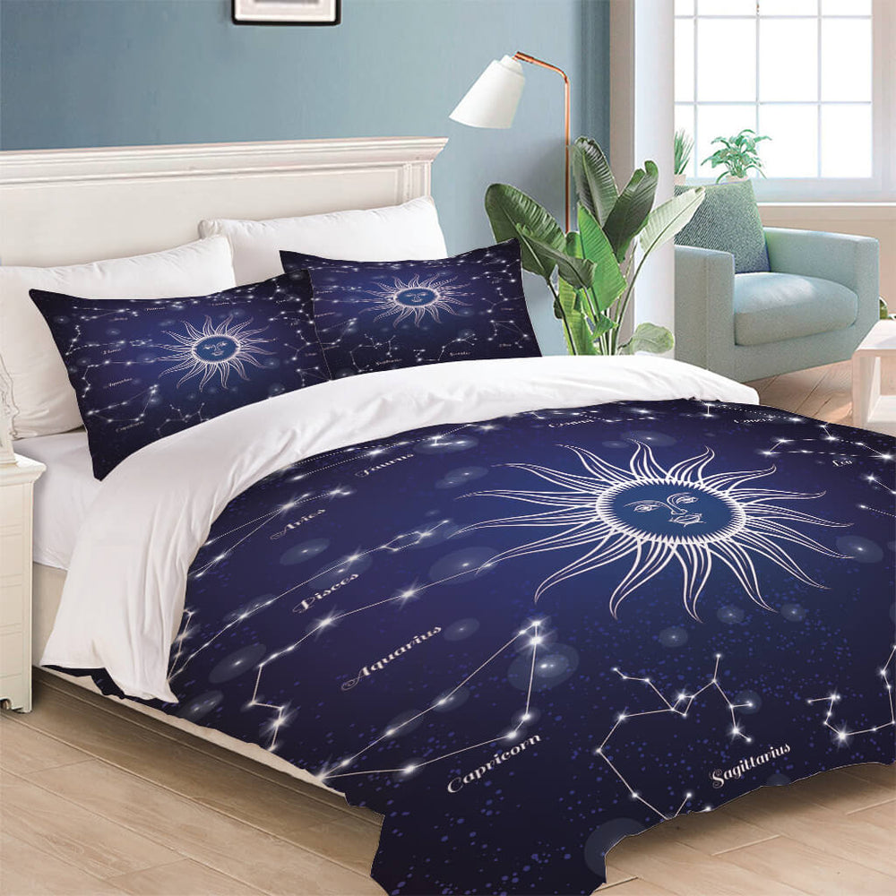 Sun Face Moon and Sun Bedding Sets Quilt Cover Without Filler (Online Order Only)