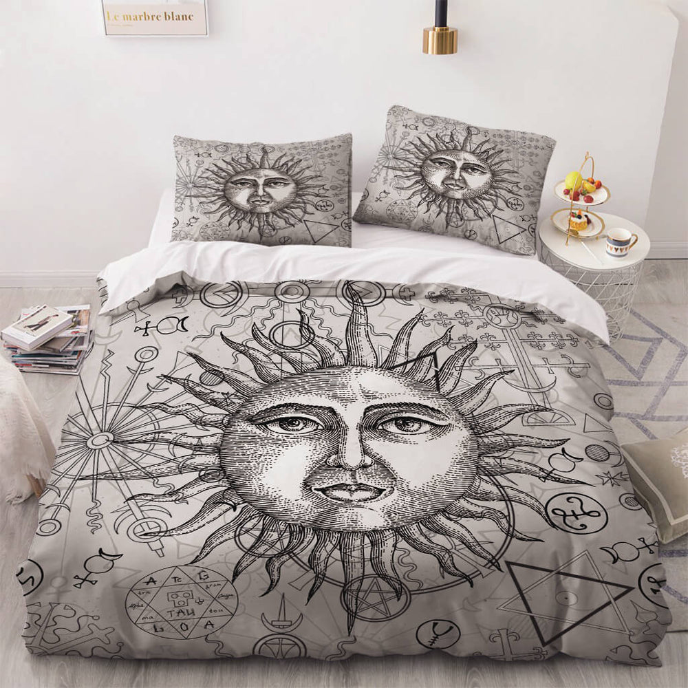 Sun Face Moon and Sun Bedding Sets Quilt Cover Without Filler (Online Order Only)