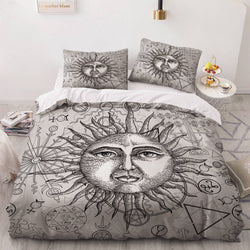 Sun Face Moon and Sun Bedding Sets Quilt Cover Without Filler (Online Order Only)