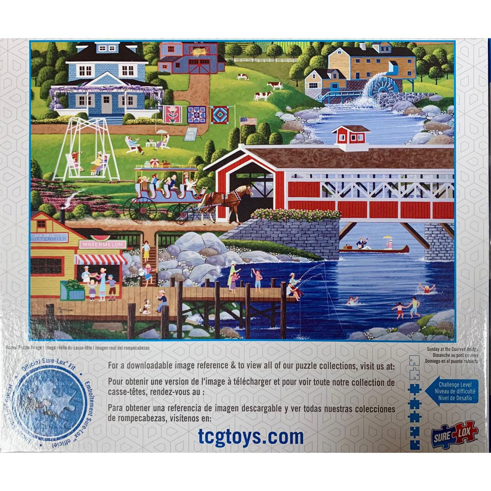 Sunday at the Covered Bridge Art Gallery 1000 Piece Jigsaw Puzzle Sure Lox (ONLINE ORDER ONLY)