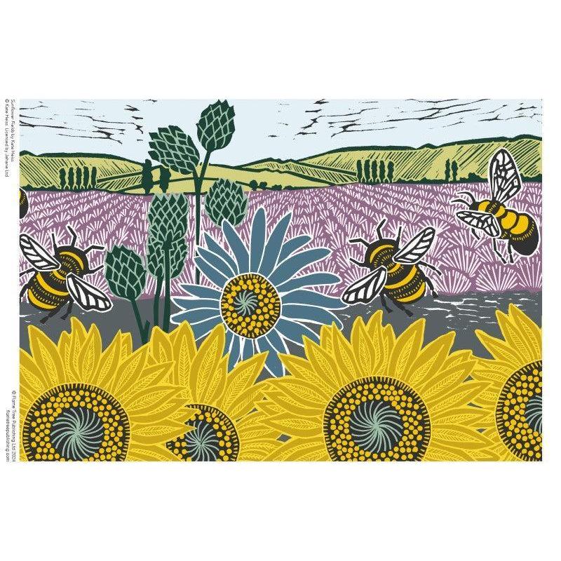 Sunflower Fields by Kate Heiss 1000 Piece Jigsaw Puzzle Flame Tree