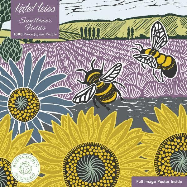 Sunflower Fields by Kate Heiss 1000 Piece Jigsaw Puzzle Flame Tree