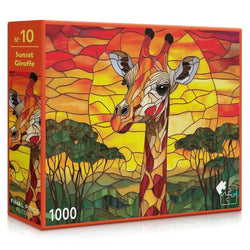 Sunset Giraffe 1000 Piece Jigsaw Puzzle Final Piece