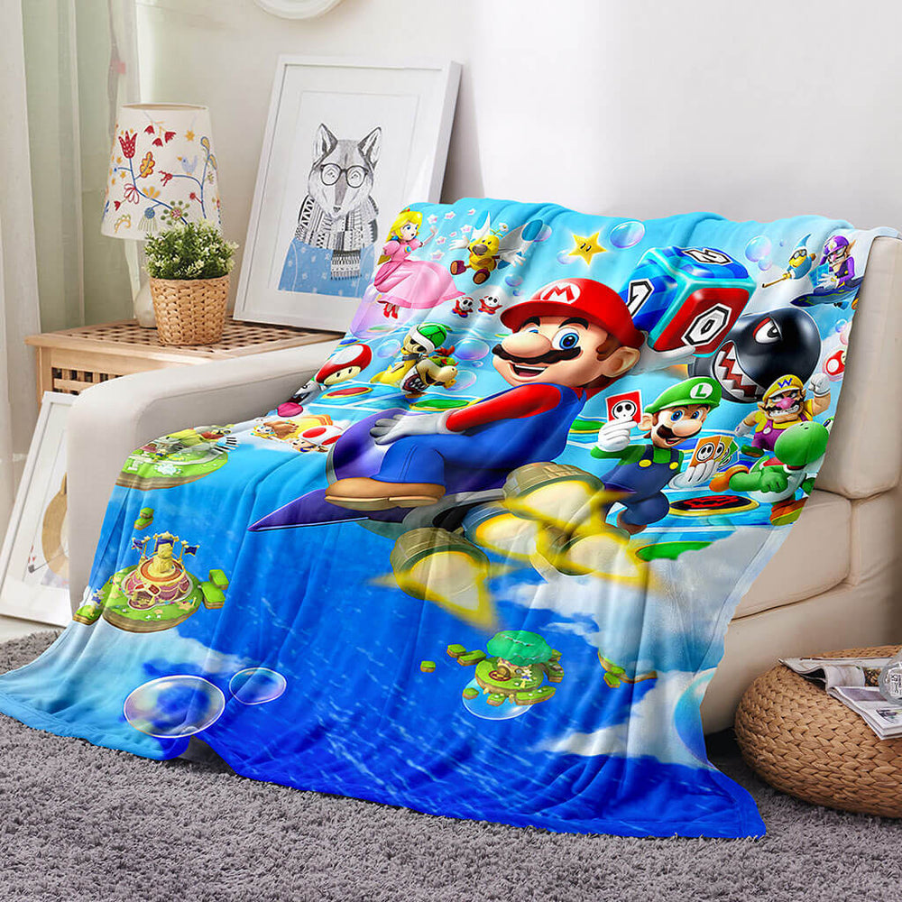 Super Mario Blanket Flannel Throw Room Decoration (Online Order Only)