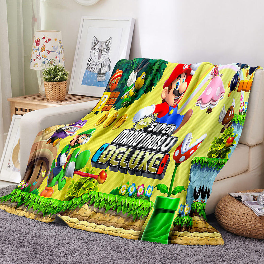 Super Mario Blanket Flannel Throw Room Decoration (Online Order Only)