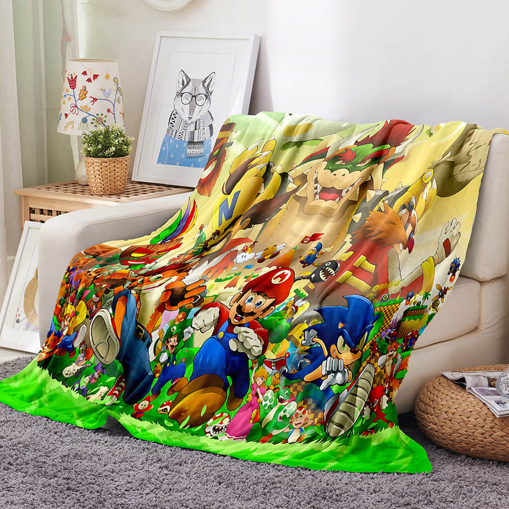 Super Mario Blanket Flannel Throw Room Decoration (Online Order Only)