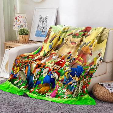 Super Mario Blanket Flannel Throw Room Decoration (Online Order Only)