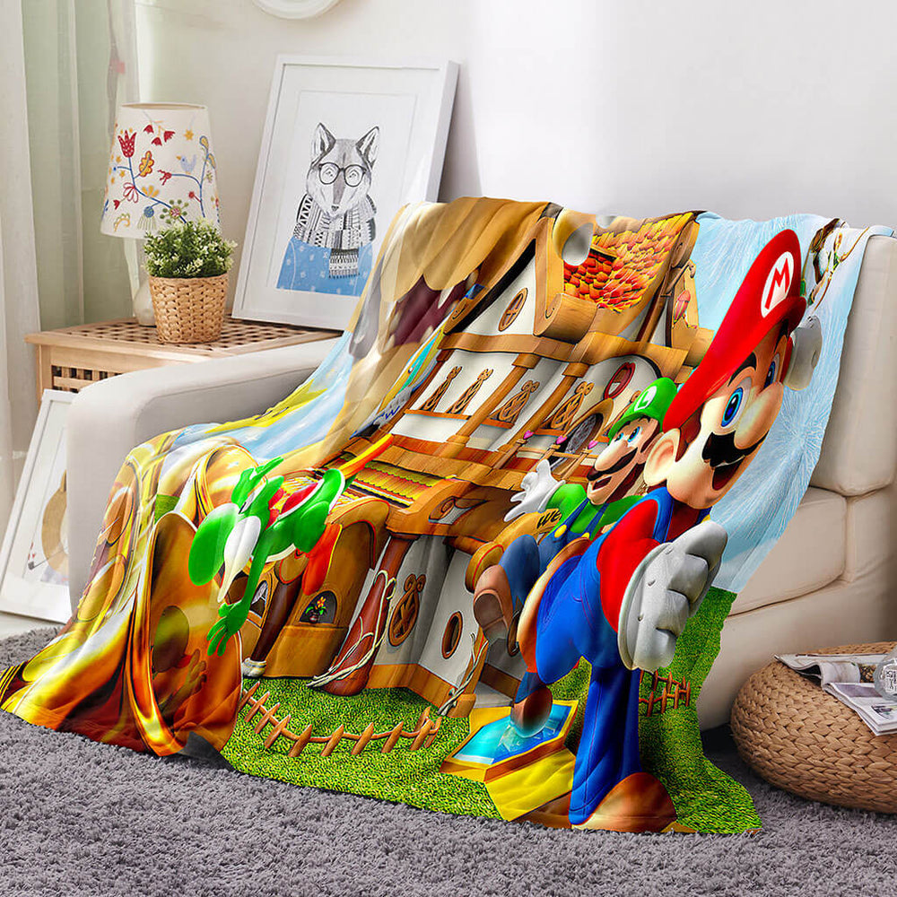 Super Mario Blanket Flannel Throw Room Decoration (Online Order Only)