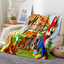Super Mario Blanket Flannel Throw Room Decoration (Online Order Only)