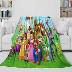 Super Mario Pattern Blanket Flannel Throw Kids Room Decoration (ONLINE ORDER ONLY)