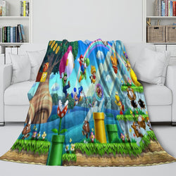 Super Mario Pattern Blanket Flannel Throw Kids Room Decoration (ONLINE ORDER ONLY)