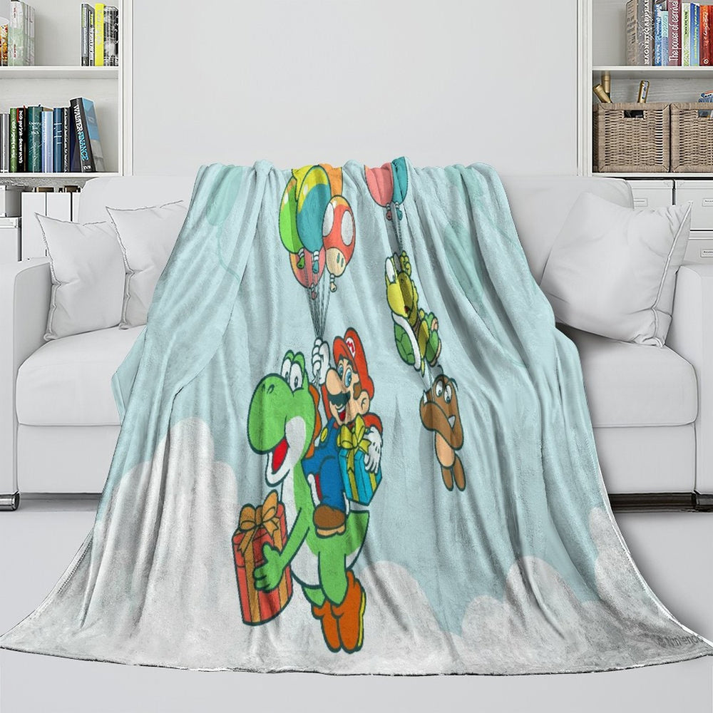 Super Mario Pattern Blanket Flannel Throw Kids Room Decoration (ONLINE ORDER ONLY)