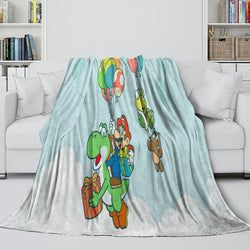 Super Mario Pattern Blanket Flannel Throw Kids Room Decoration (ONLINE ORDER ONLY)