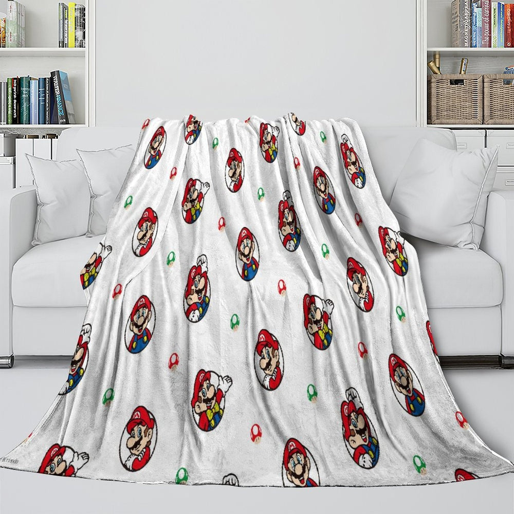 Super Mario Pattern Blanket Flannel Throw Kids Room Decoration (ONLINE ORDER ONLY)