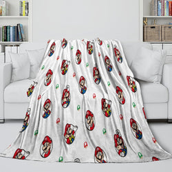 Super Mario Pattern Blanket Flannel Throw Kids Room Decoration (ONLINE ORDER ONLY)