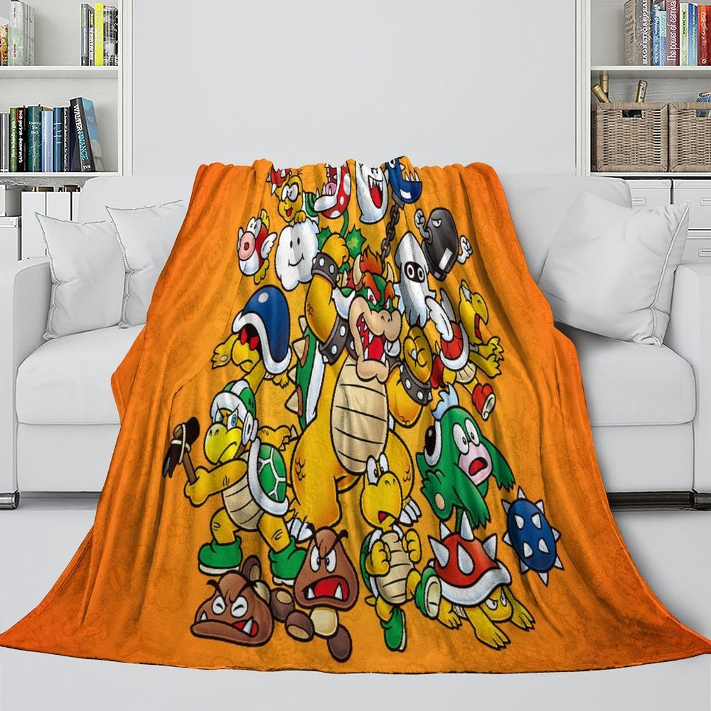 Super Mario Pattern Blanket Flannel Throw Kids Room Decoration (ONLINE ORDER ONLY)