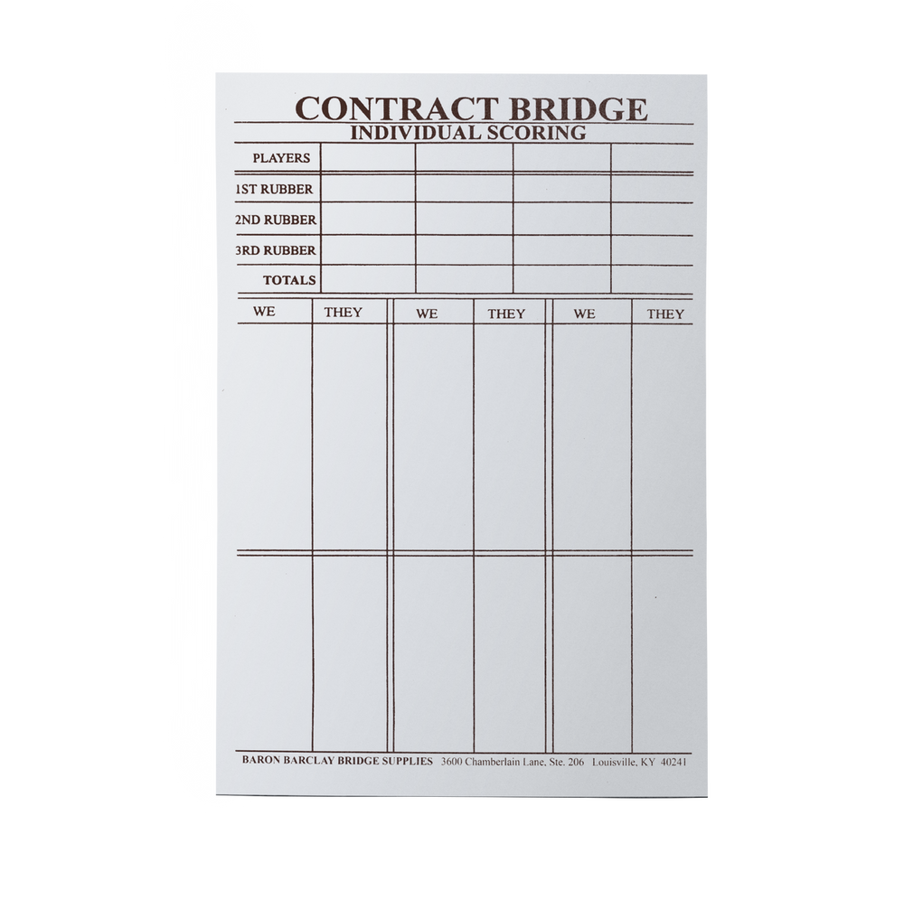 Super Jumbo Bridge Score Pad (ONLINE ORDER ONLY)