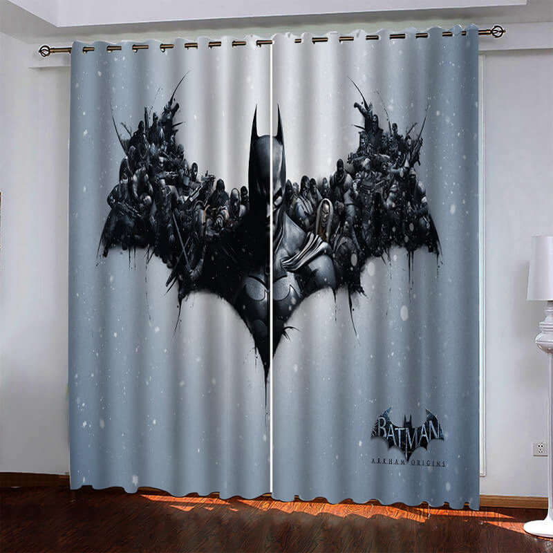 Superhero Batman Pattern Curtains Blackout Window Drapes (Online Order Only)