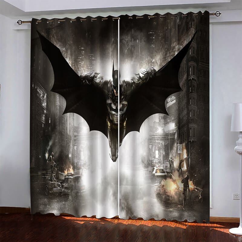Superhero Batman Pattern Curtains Blackout Window Drapes (Online Order Only)