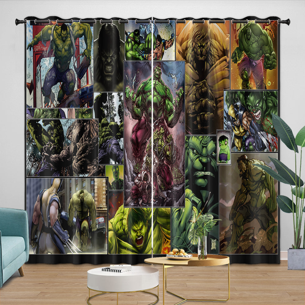 Superhero Hulk Curtains Blackout Kids Room Window Drapes (ONLINE ORDER ONLY)