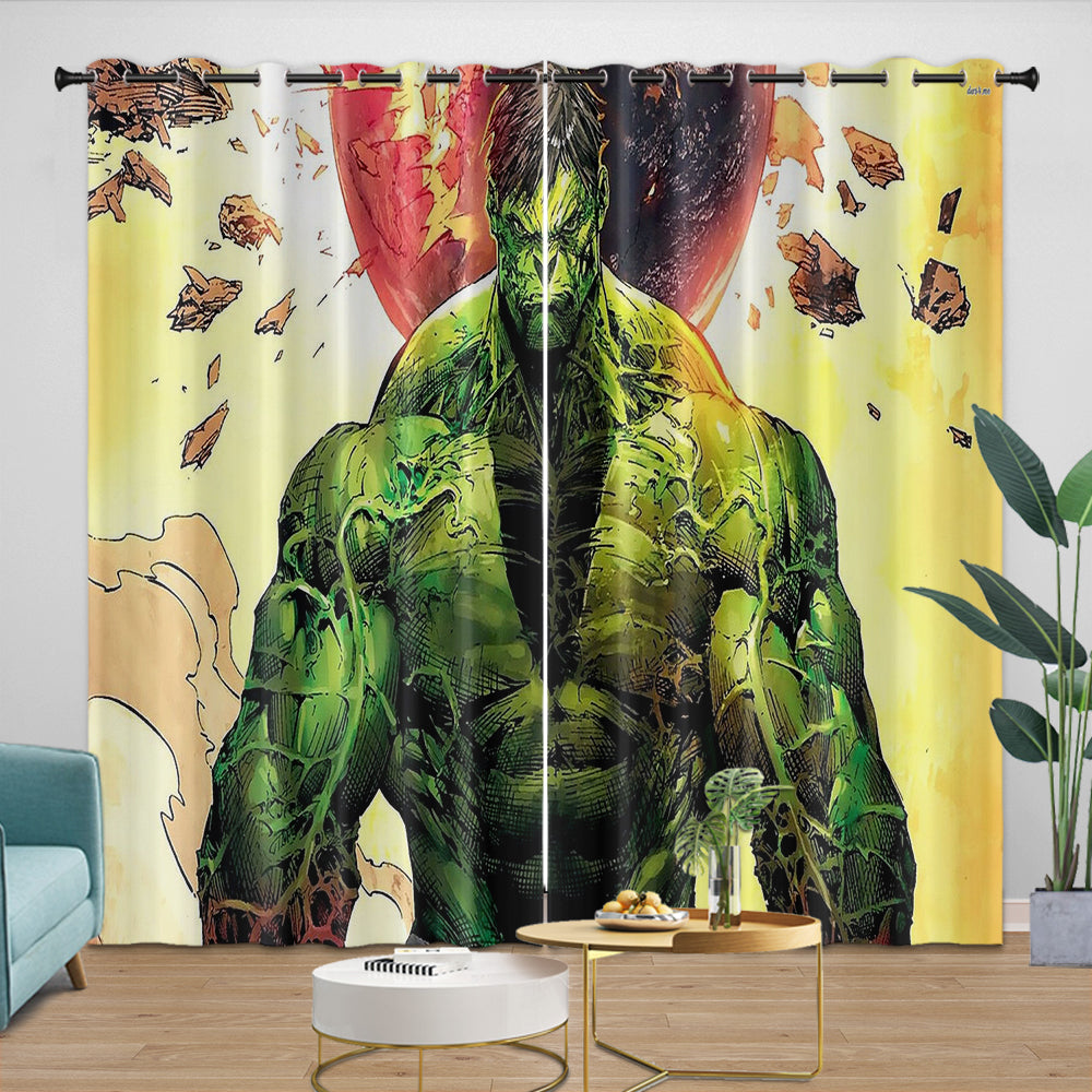 Superhero Hulk Curtains Blackout Kids Room Window Drapes (ONLINE ORDER ONLY)