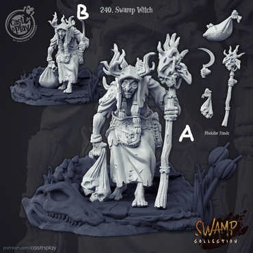 3D Printed Cast n Play Swamp Collection - Swamp Witch 28mm 32mm D&D (Online Only)