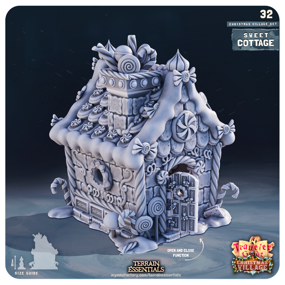 3D Printed Cast n Play Christmas Village Terrain Set 28mm 32mm D&D (Online Only)