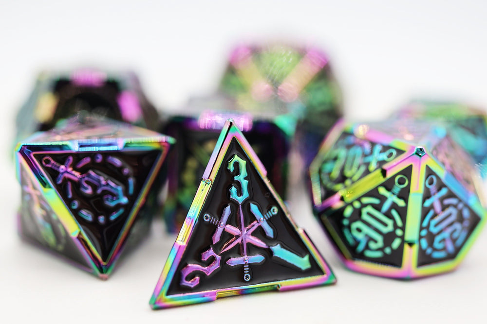 Crossed Swords: Sword of Europa - Metal RPG Dice Set (ONLINE ORDER ONLY)