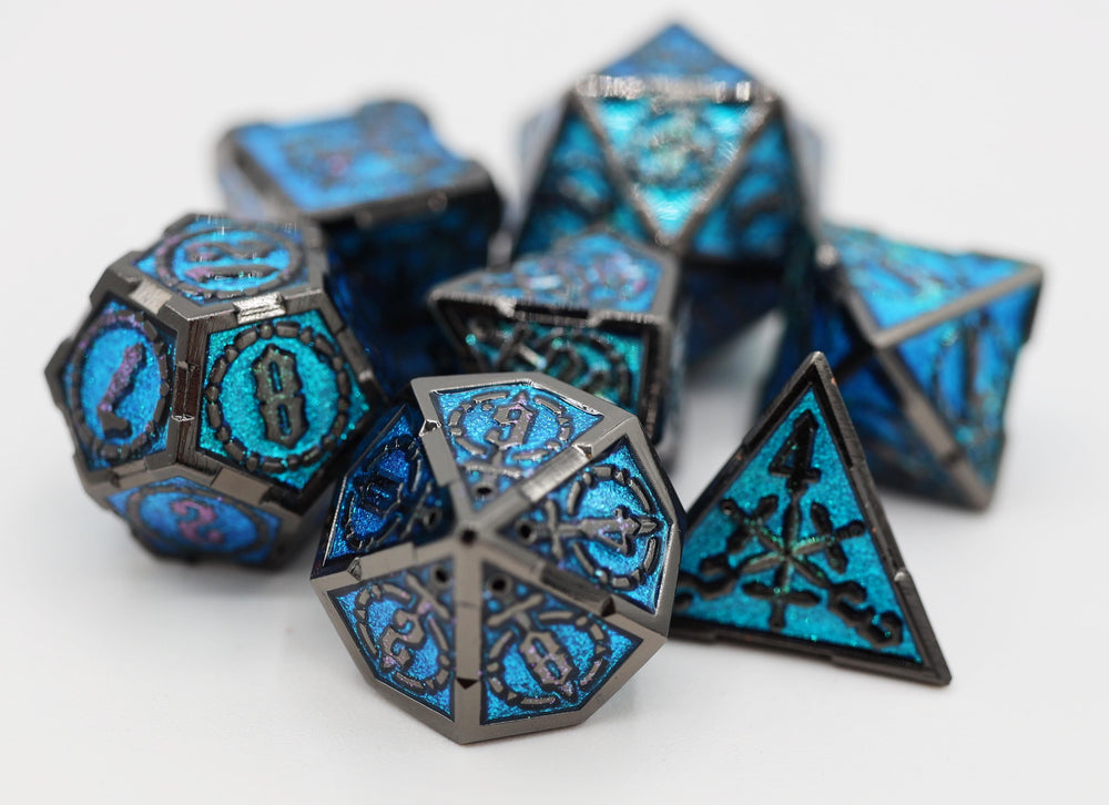 Crossed Swords: Sword of the Deep - Metal RPG Dice Set (ONLINE ORDER ONLY)