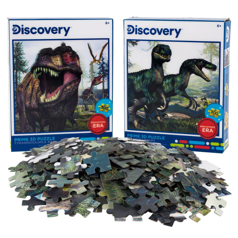 T-Rex & Velociraptors Set of 2 300 Piece Lenticular Jigsaw Puzzles Prime 3D (ONLINE ORDER ONLY)