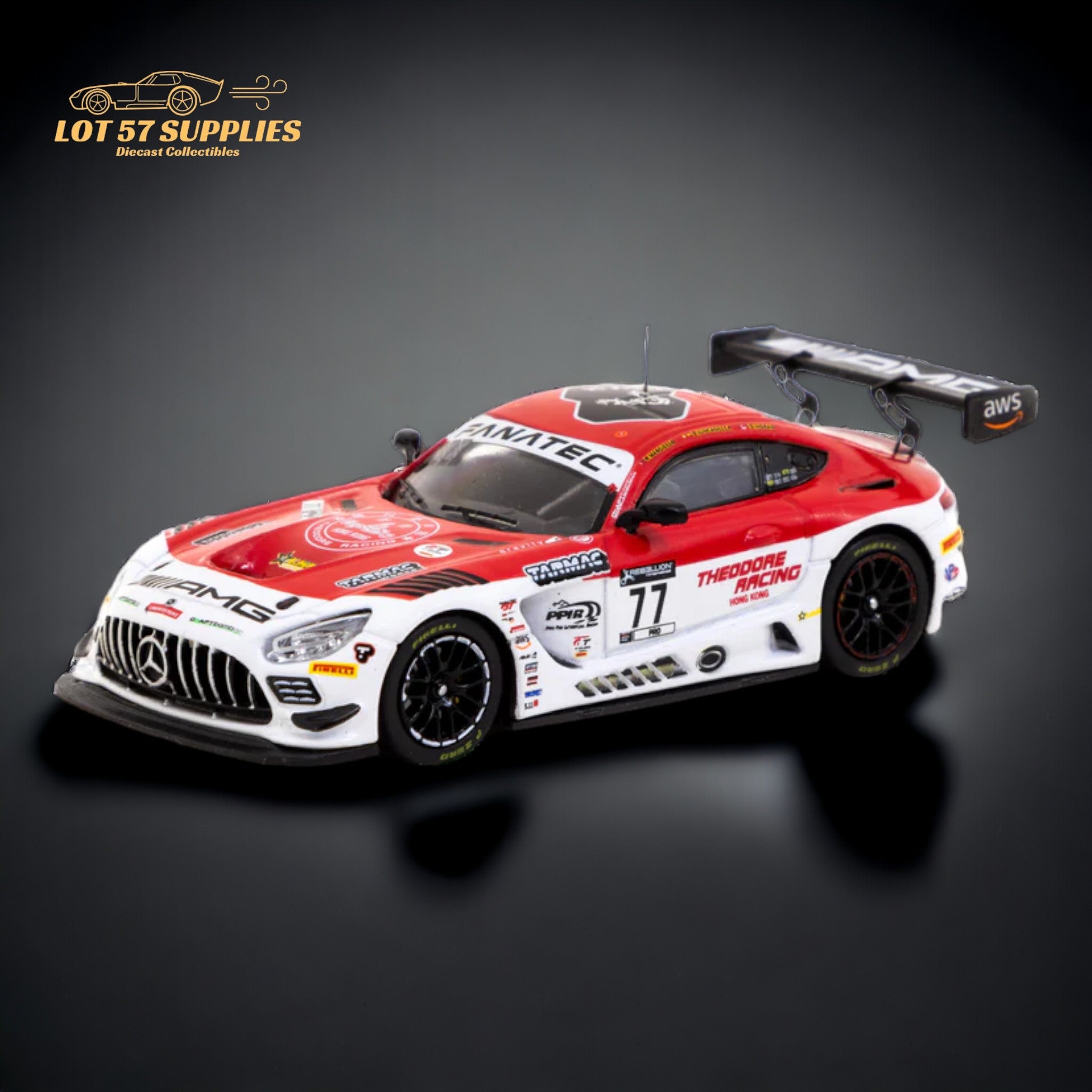 Tarmac Works Mercedes AMG GT3 Indianapolis 8h 2022 Winner 1:64 T64-062-22IND77 (ONLINE ORDER ONLY)